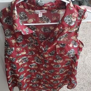 Sheee skull and roses blouse